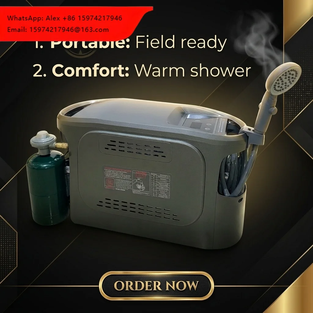 Outdoor Portable USB & Gas Instant Water Heater With Copper Heat Exchanger For RV Car Household Camping Use