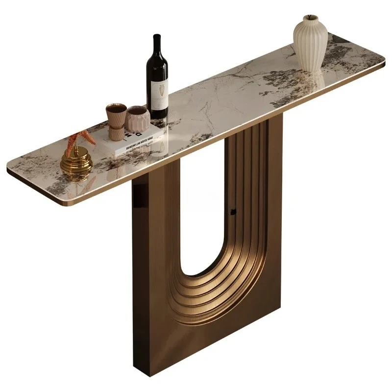 D178   style, high-end marble luxury stone entrance table villa, case view table, ultra-narrow entrance cabinet