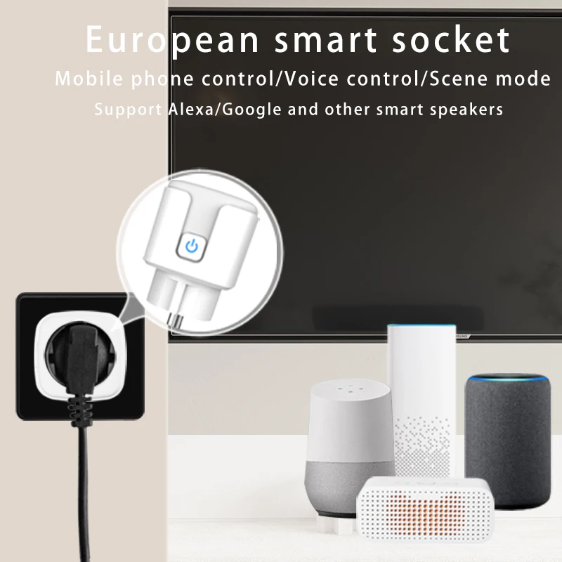 Tuya Smart Plug WiFi ZigBee Socket EU16A with Power Monitor Voice Control Timing Smart Life Control Works with Alexa Google Home