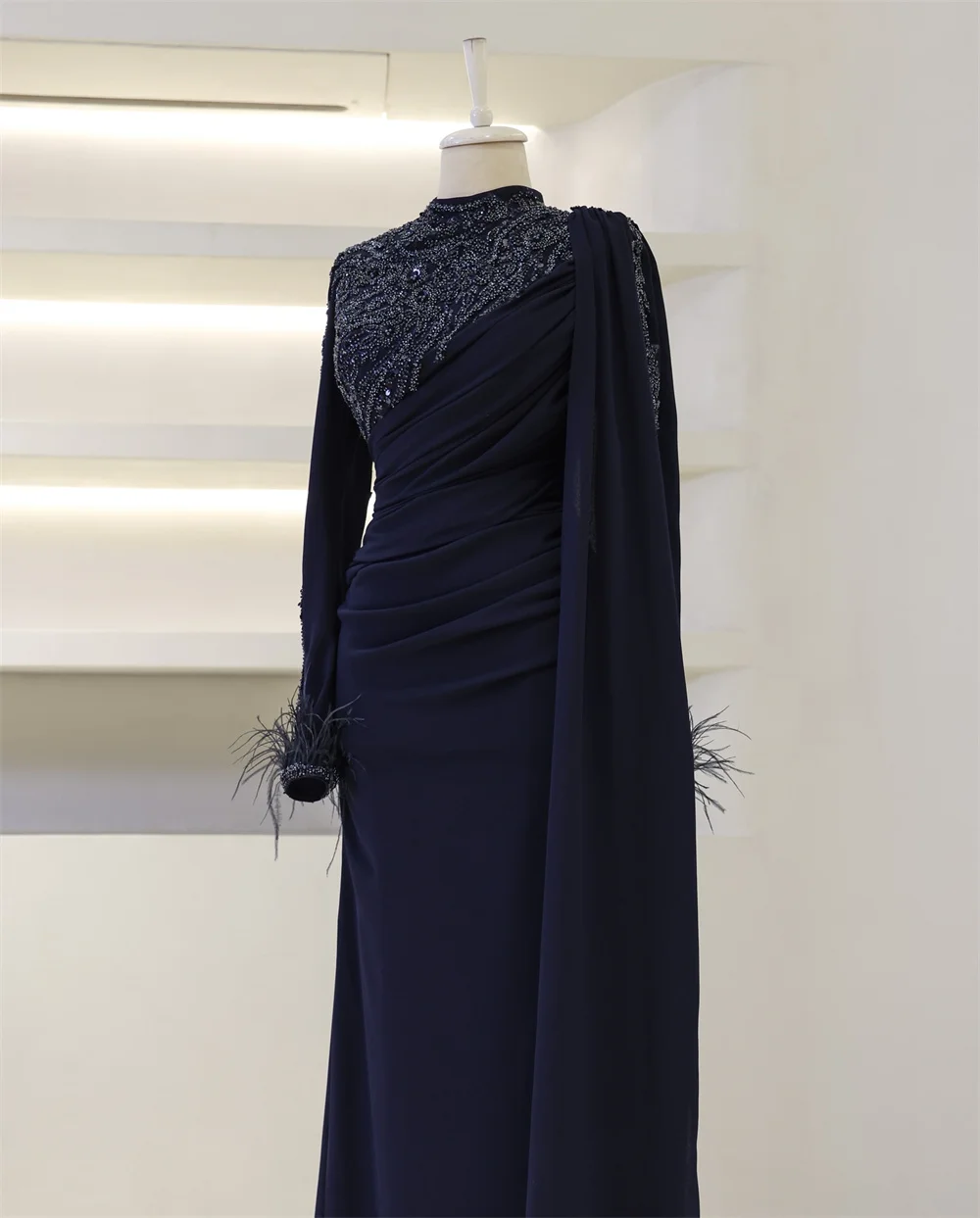 Arábia saudita vestido de noite formal vestido de baile dearin decote colher coluna até o chão saias sob medida ocasião dres