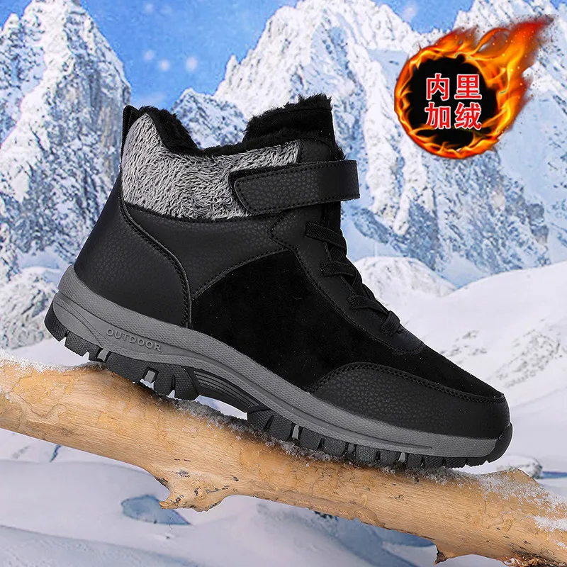 

Winter New Velvet Thick Cotton Boots Men's and Women's Short Boots Outdoor Mountaineering Walking Shoes Snow Boots Men Anti Slip