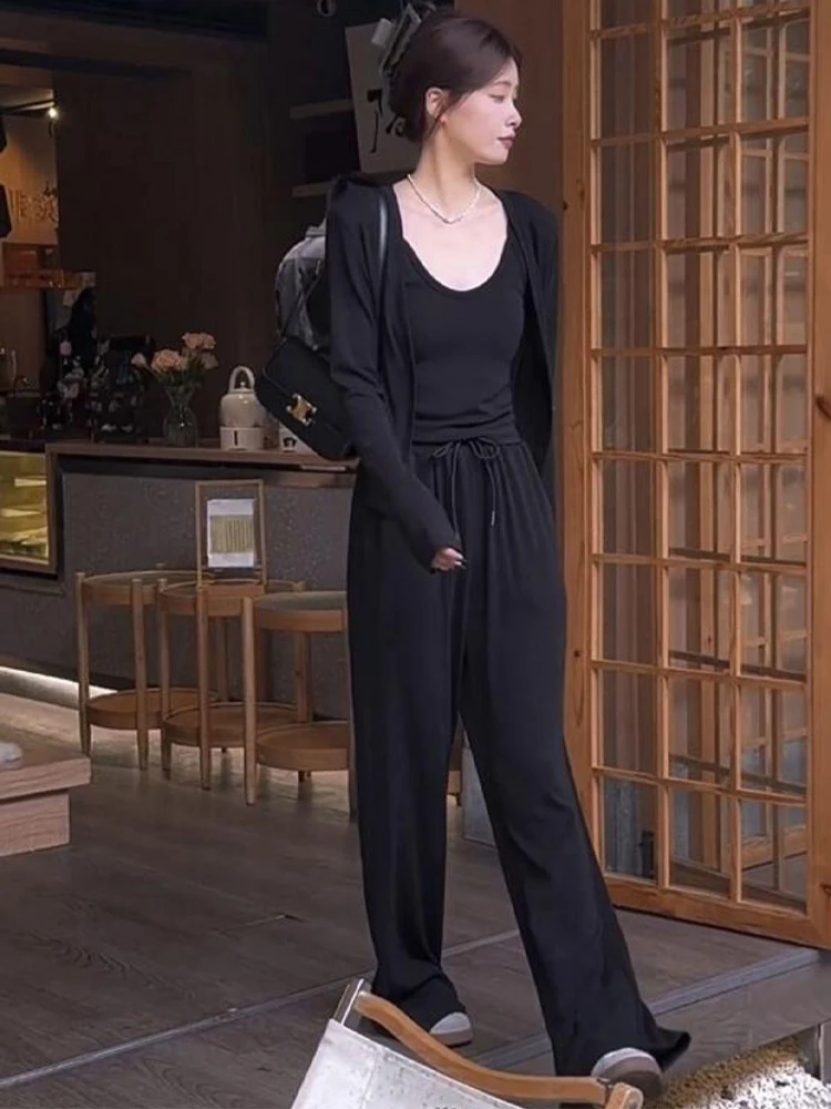 

Fashionable Casual Trendy Set 2024 Early Autumn New Style High-End Sensation Elegant Women's Wear Polyester Fiber Long Sleeve...