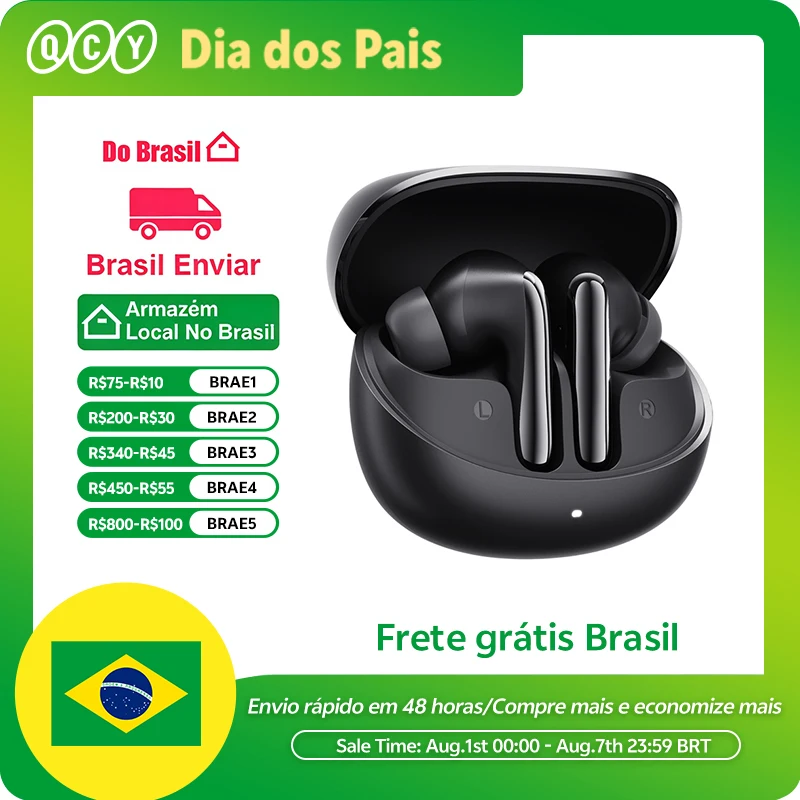 Fones de Ouvido Sem Fio QCY HT19 MeloBuds N60 com ANC de 56dB, Fones Adaptativos em Tempo Real, Bluetooth 6.0, Hi-Res LDAC, Detecção Intra-auricular