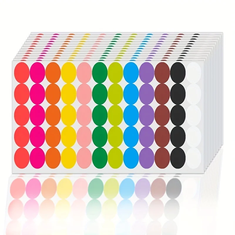 600 Pieces 3/4 Inch Round Color Coded Labels Dot Stickers in 12 Colors for Home Office Classroom .