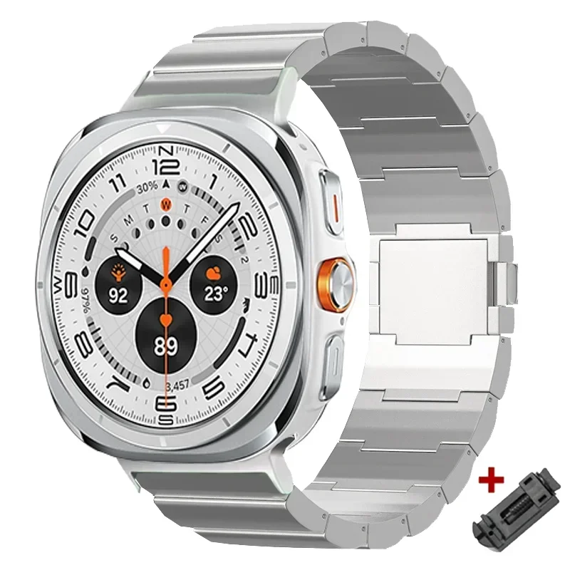 

Роскошный титановый ремешок для часов Samsung Galaxy Watch 7, металлический браслет для часов Galayx Watch 7, изогнутый ремешок без зазора