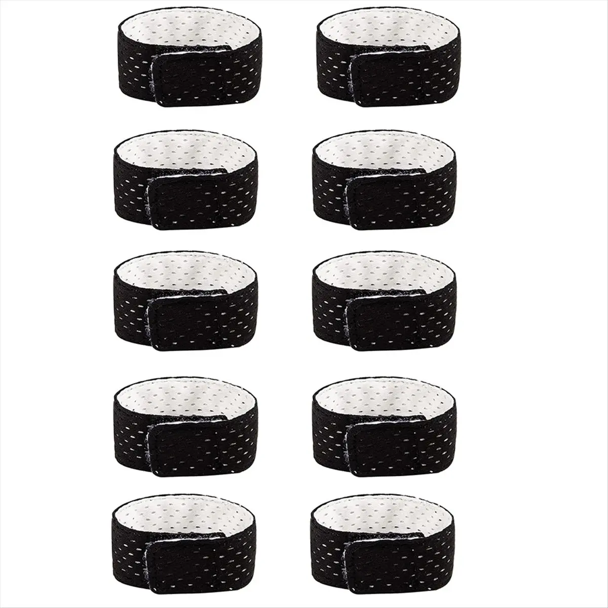 ABST 5Pairs Softball Sleeve Bands Sleeve Holders Soccer Softball Sleeve Ties with Hook and Loop Fasteners Sleeve Straps Black