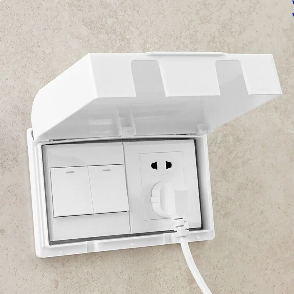 Portable 86 Type Switch Protective Cover Power Outlet Splash-Proof Box Electric Plug Cover Kids Safety Socket Protector Home