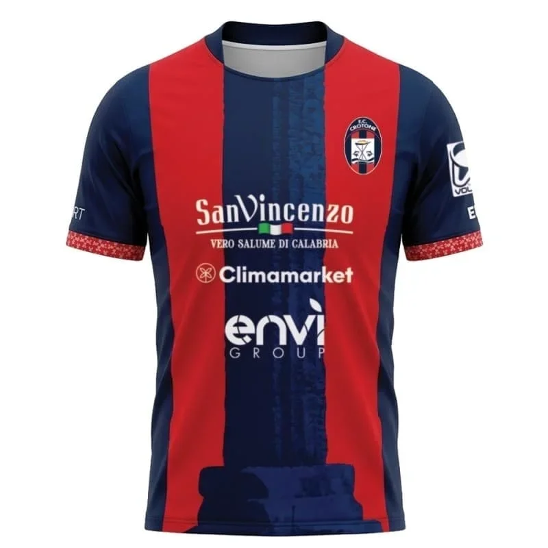 26 Neues FC Crotone Herren Fußballtrikot Kurzarm Fußballshirt Schnelltrocknend Atmungsaktives Polyester Sport-Oberteil Rundhals Fan-Training – Detail 1