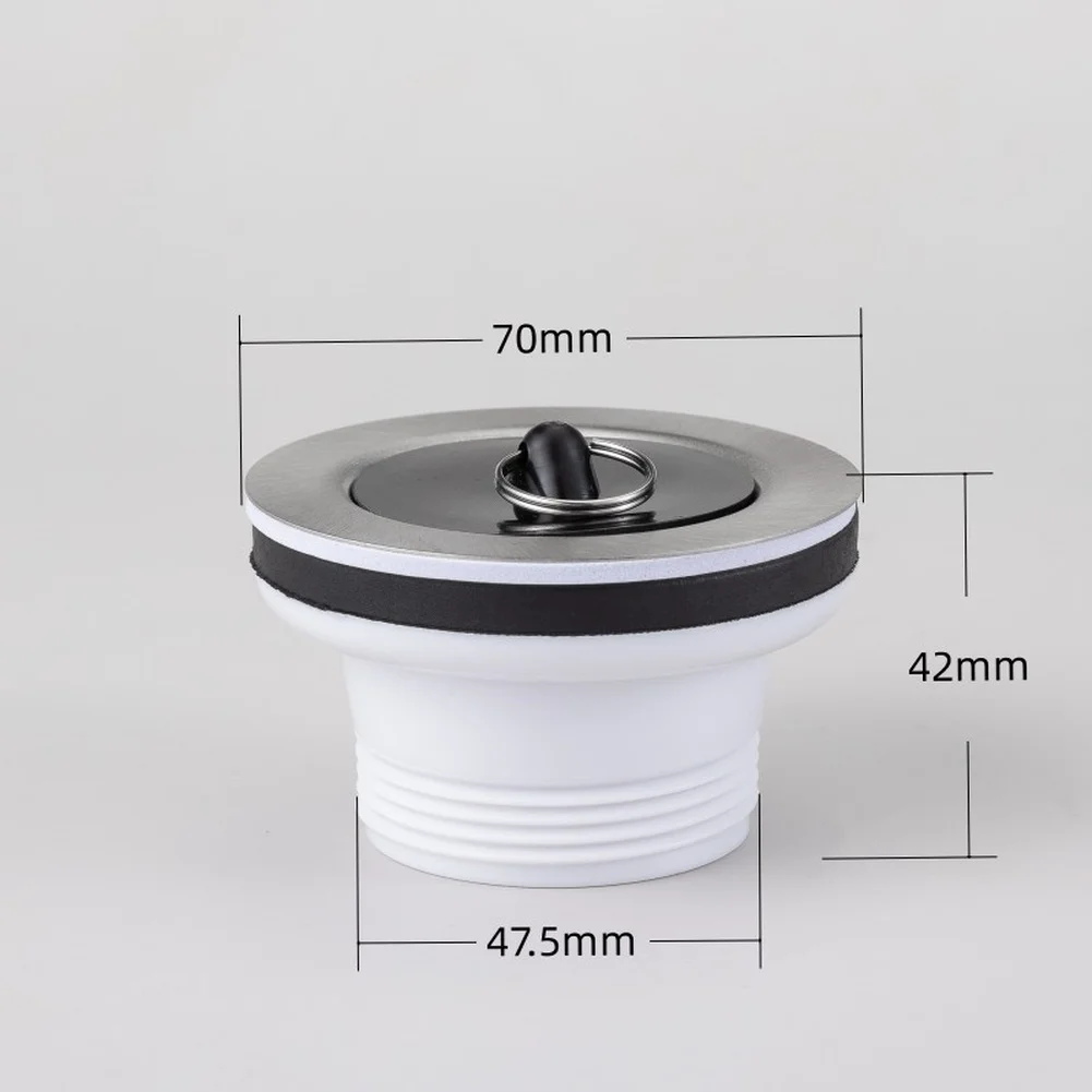 70mm For Kitchen Sink Drain Head Stainless Steel Construction with PP Components for Mop Basin Washing Tub G1 1/2 Thread