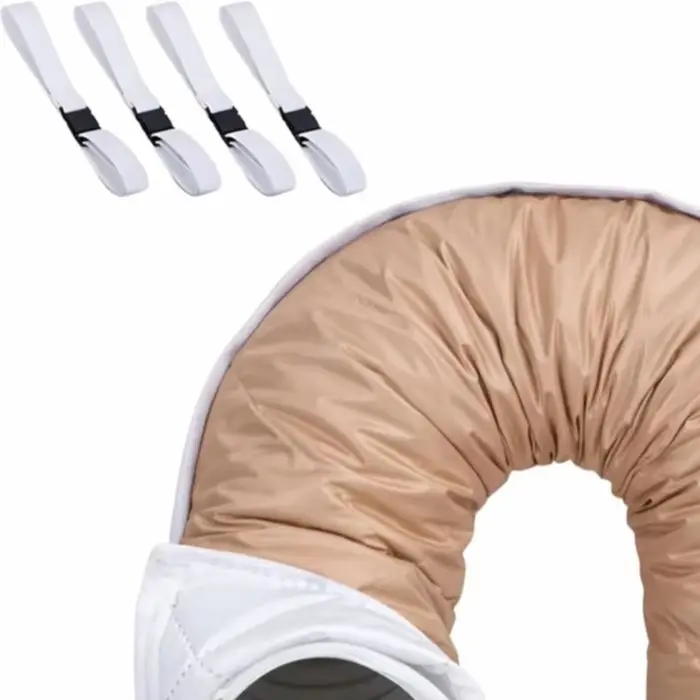Insulated AC Hose Cover With Adjustable Straps Quilted Fabric Vent Pipe Insulation Sleeve For 5.9 Inch Exhausts Air Conditioner