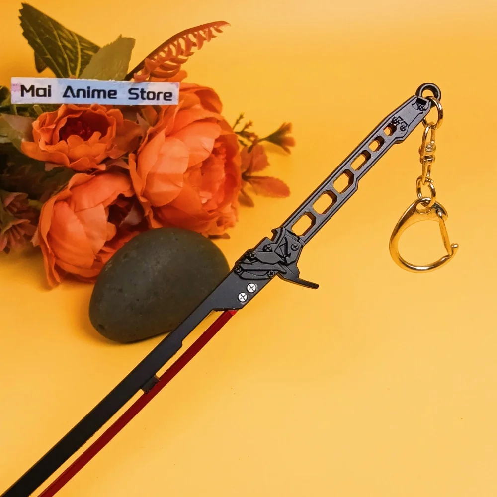 8.6인치 사이버펑크 카타나 실물 크기 일본 카타나 사무라이 금속 블레이드 스틸 애니메이션 나이프 닌자 다마스커스 검 무딘 장난감 선물