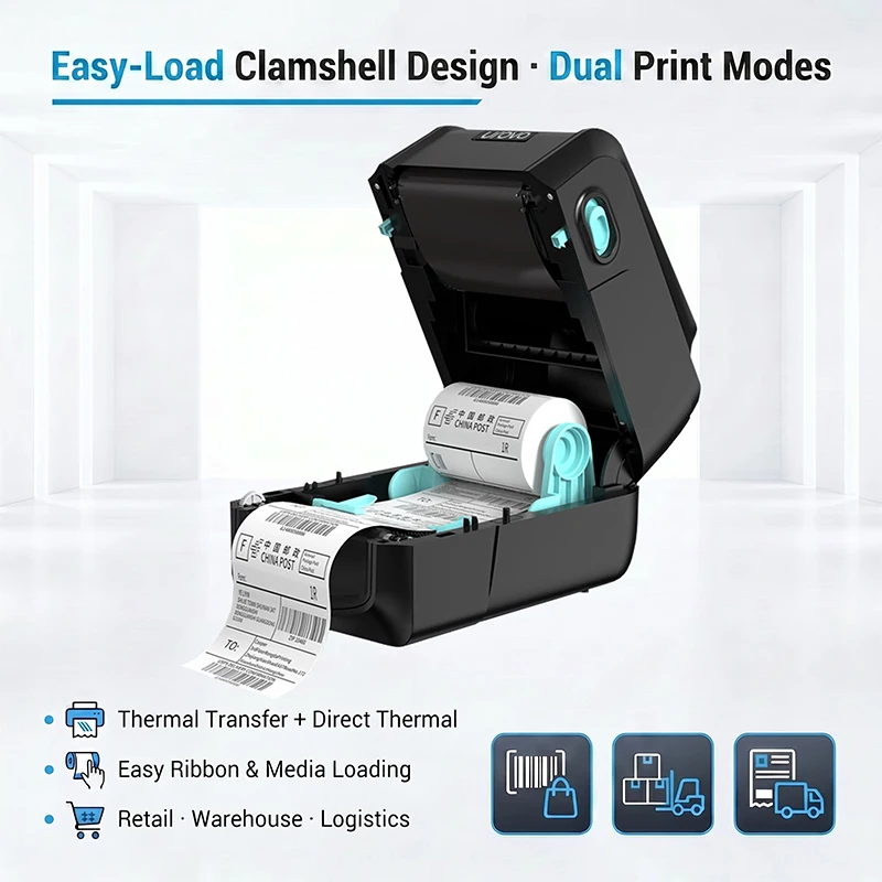 Imprimante Thermique 4x6 Impresora De Etiquetas En Rollo Satin Label Care Label Printer Stickers Machine for Label Clothes
