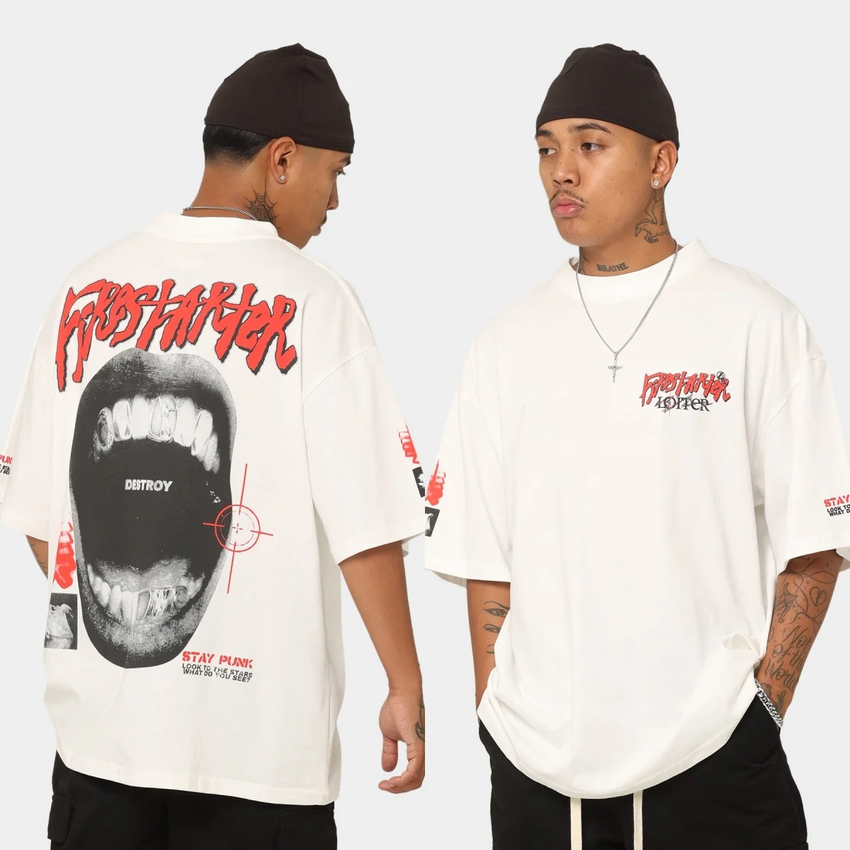 Firestarter Vintage Street Trend Brands Graphic T-Shirt Cotton Men Women Streetwear Tee