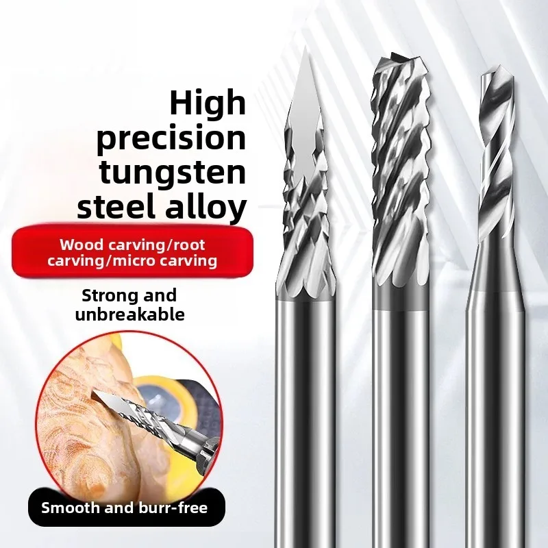 Tungsten Steel Carving Bits / Kernel Wood Micro‑Carving Jewelry Drilling / Corn & Hedgehog‑Shaped Burrs for Cultural Ornaments