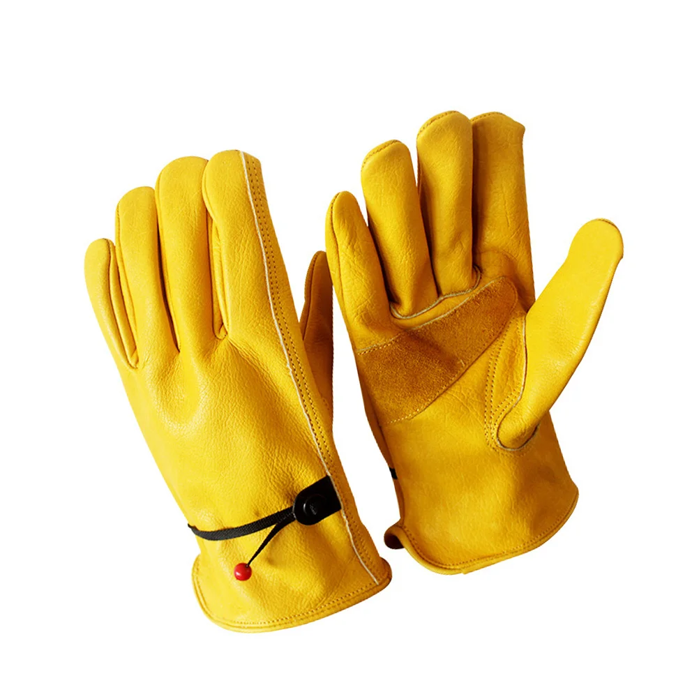 

Garden Lightweight Durable Protection For Beekeeping Gardening Farm Work Outdoor Use Yellow L Cowhide Gloves Climbing