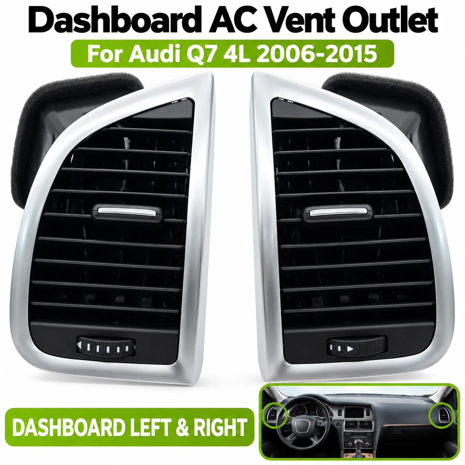 Car Front Dashboard Air Conditioning AC Vent Outlet Grille Left Right Parts Fitting for Audi Q7 4L 2006-2015 4L0820901 4L0820902