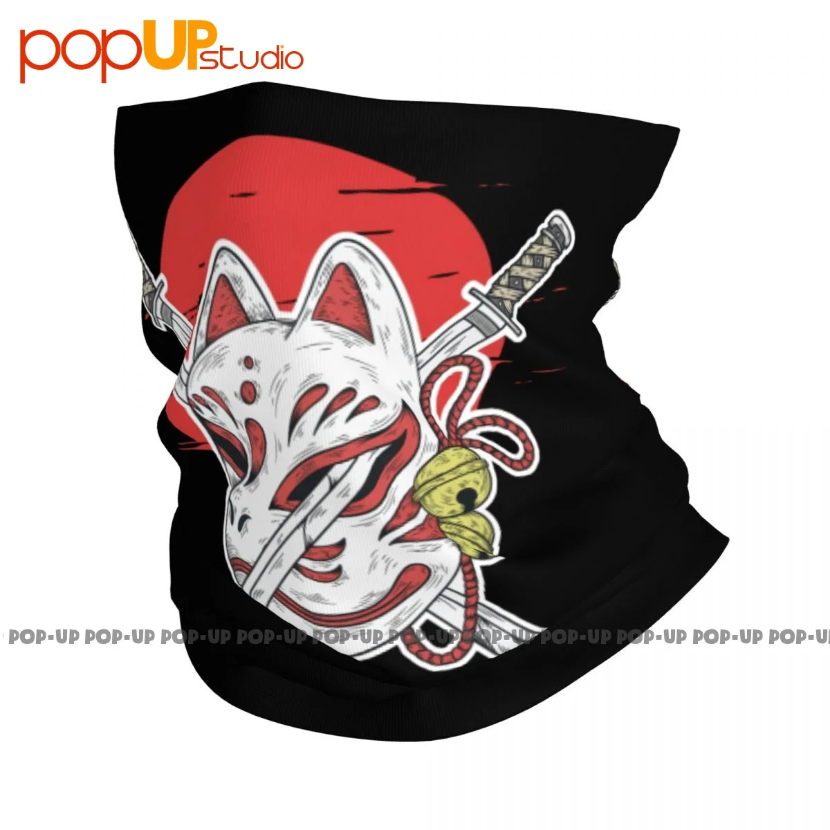 Japan Anime Mask Kitsune Style Samurai Oni Monster Neck Gaiter Bandana Scarf Face Mask