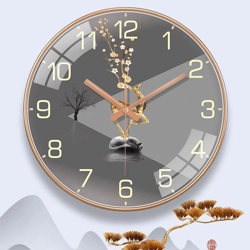 Design Minimalist Clock Wall Digital Vintage Interior Cartoon Cartoon Restaurant Wall Watch Chinese Reloj De Home Decoration