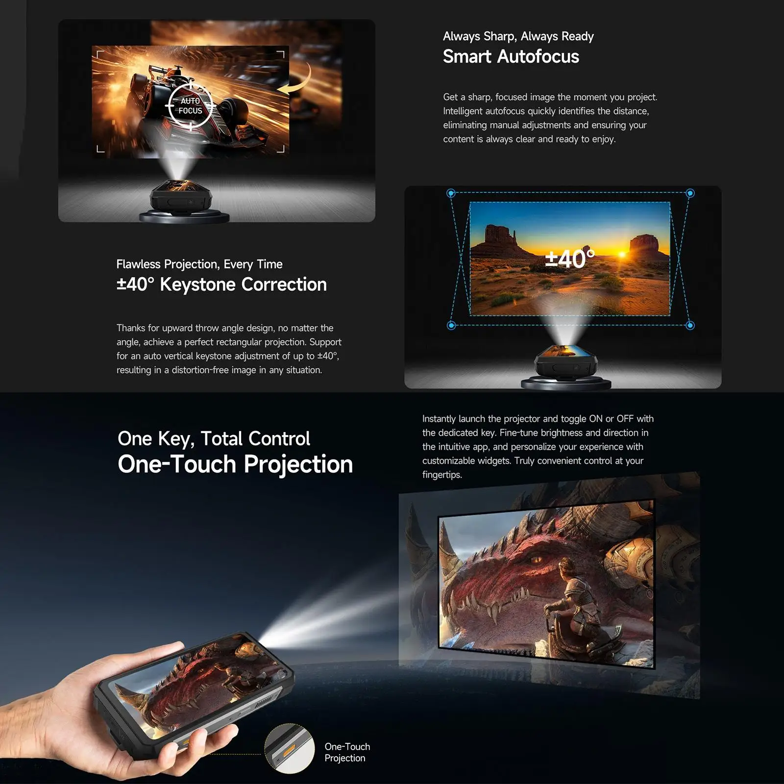 Ulefone Armor 34 Pro+ Rugged Smartphone 5G Projector 6.95" 120Hz 16GB+512GB 25500mAh 66W 64MP Night Vision Android 15 NFC