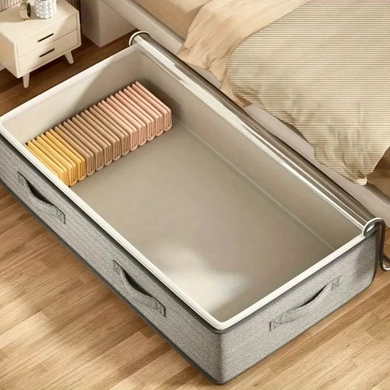 Large Under-Bed Storage Boxes,Stackable Durable Non-Woven Fabric Clothes Organizer Bins ,Ideal for Bedroom Wardrobe Organization
