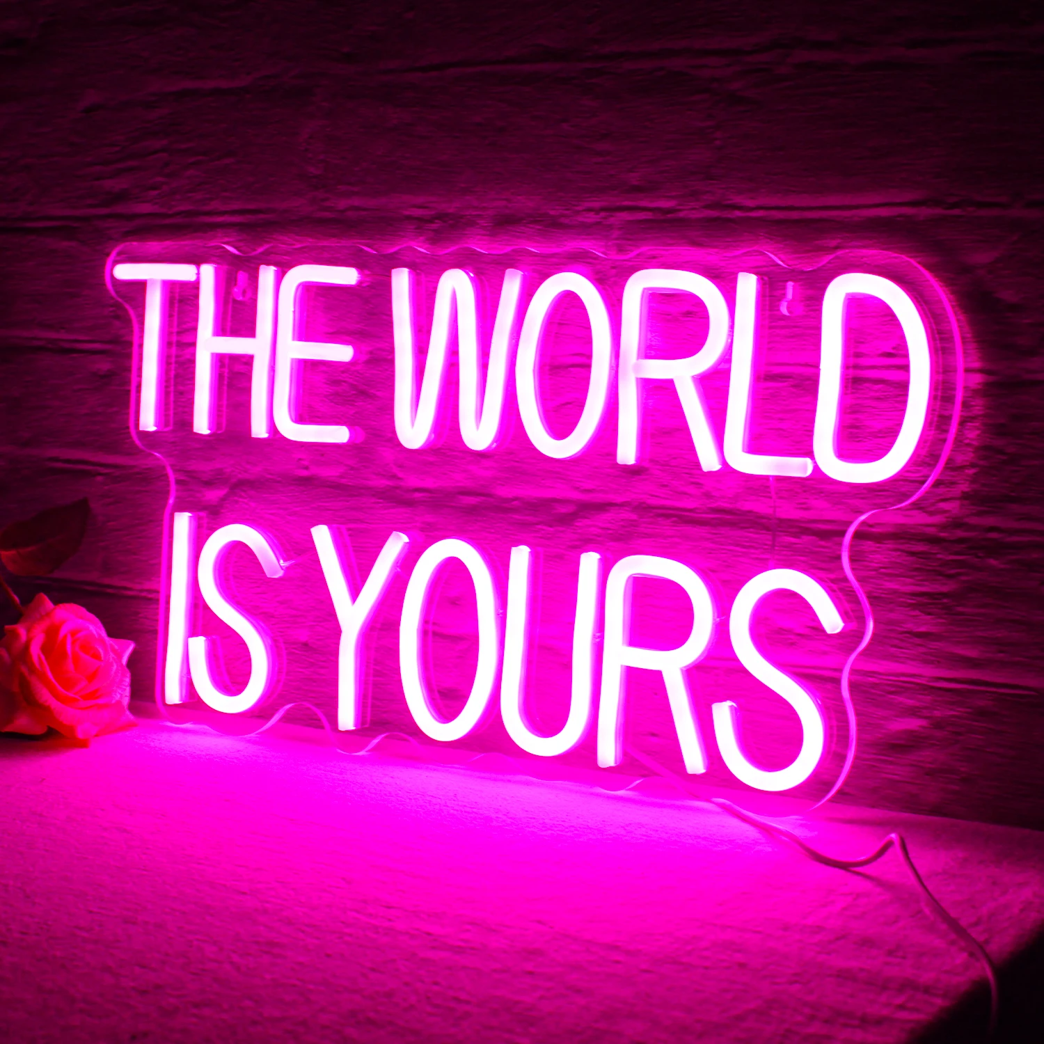 The World Is Yours Neon Sign Personalized Neon LED Lights Bedroom Party Birthday Favors Room Christmas Bar Art Wall Decor Lamps