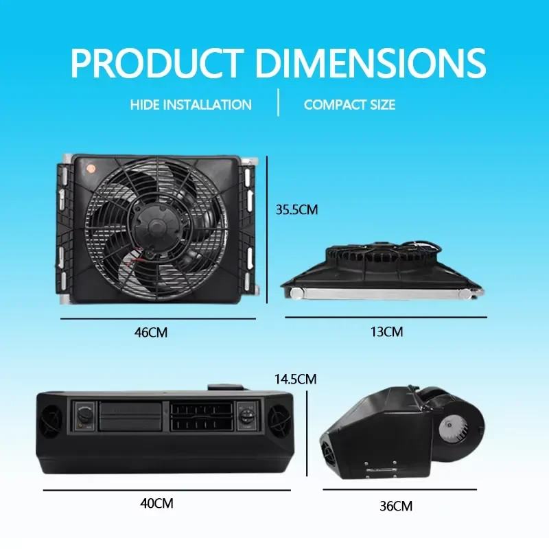 Universal 12V AC/C Under Dashboard Cooling Unit with Compressor for Beetle Classic Cars