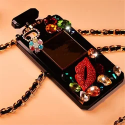 Diamond Crystal Cute Pearl Perfume Bottle Shaped Chain Handbag Case Cover for iPhone 15 Capa 15 Pro 15pro max 15 PLUS Case