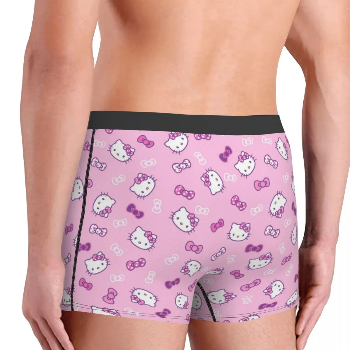 Personalizado divertido patrón de Hello Kitty Boxers pantalones cortos bragas calzoncillos masculinos calzoncillos transpirables ropa interior