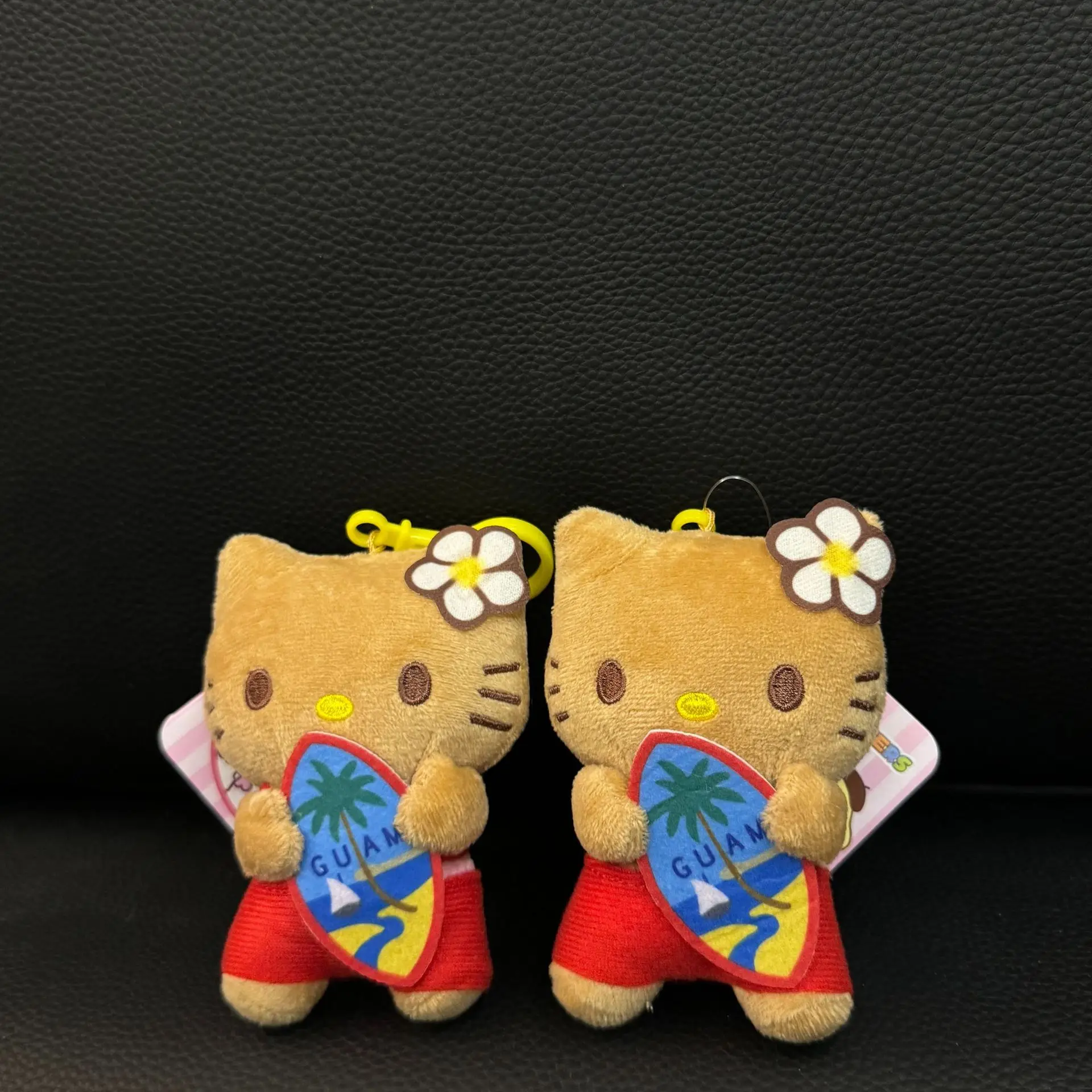 Hello Kitty Zwemring Surfplank Pluche Sleutelhanger Strand Zwemcirkel Zwarte Kitty Hanger Schattig Cartoon Decor Tas Vakantiegeschenken