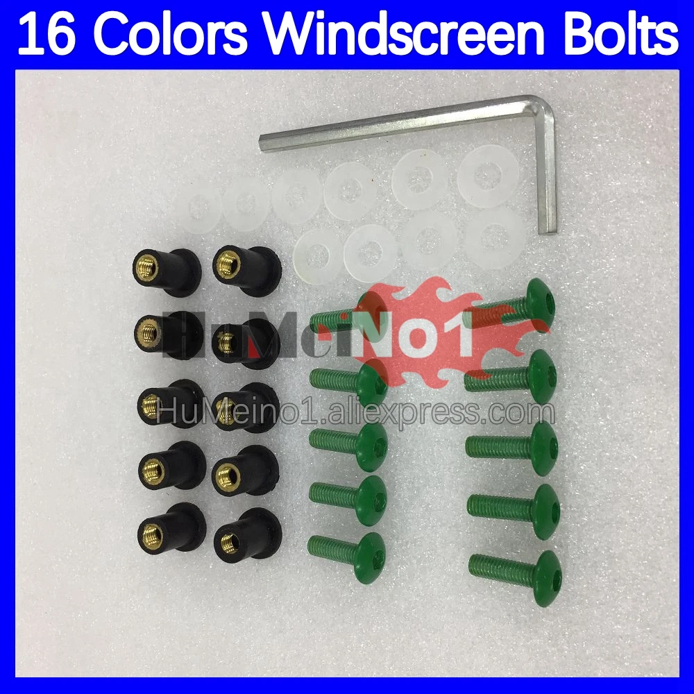 31pcs Motorcycle Windscreen Bolts For KAWASAKI NINJA ZZR400 ZZR 400 1993 94 1995 1996 1997 1998 1999 2000 Windshield Screws Nuts