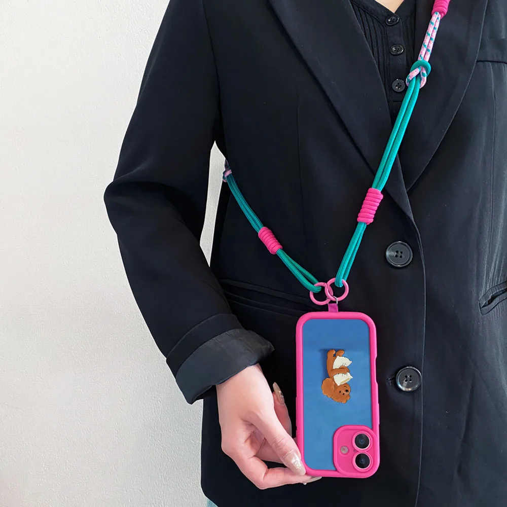 2025 novo colar cordão caso de telefone para xiaomi 14t 13t 12t 11t pro 15 14 13 12 11 lite ultra bonito cão crossbody cinta capa