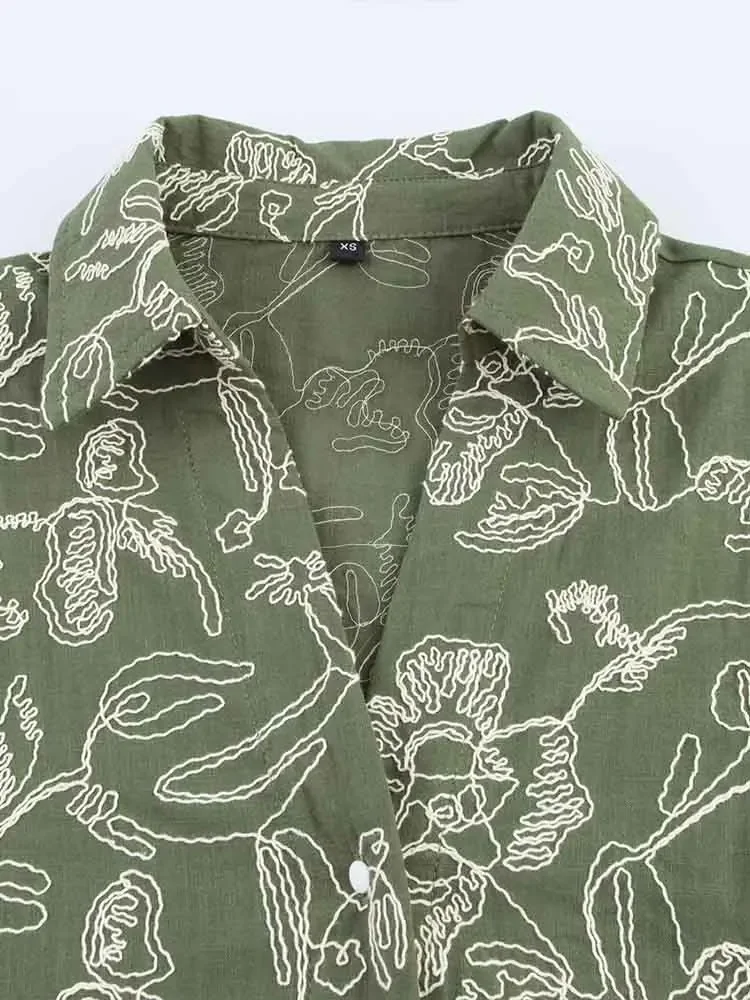 ยุโรปสไตล์ใหม่ผู้หญิงแฟชั่นอเนกประสงค์ลูกไม้นูน cuffs ปักเสื้อกางเกงสูท