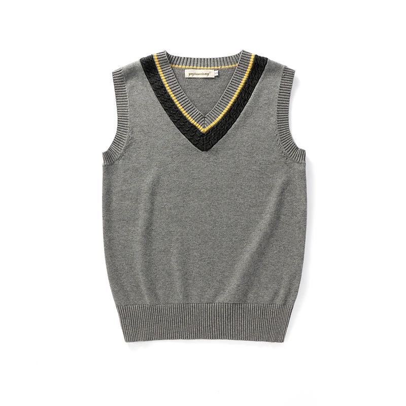 Sleeveless Sweater Vest Women Men V-neck Preppy Students Boys Girls Classic Spring Knitted Jumper Korean Fashion Retro Vest