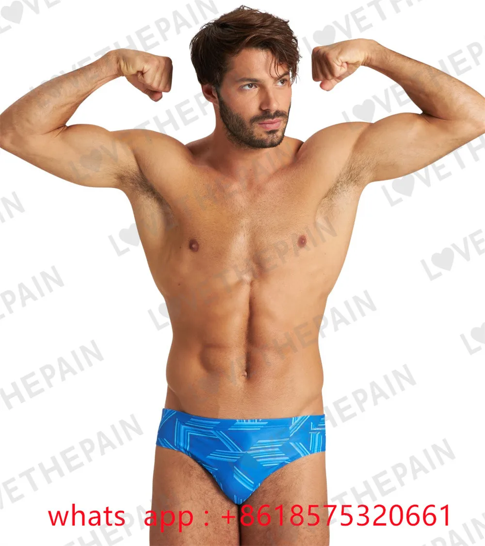 Men's Puzzled Brief Swimsuit Swimwear Competition Triangle Swimsuit Swimming Trunks Swim Trunks Quick Dry Surf Swimming Jammer