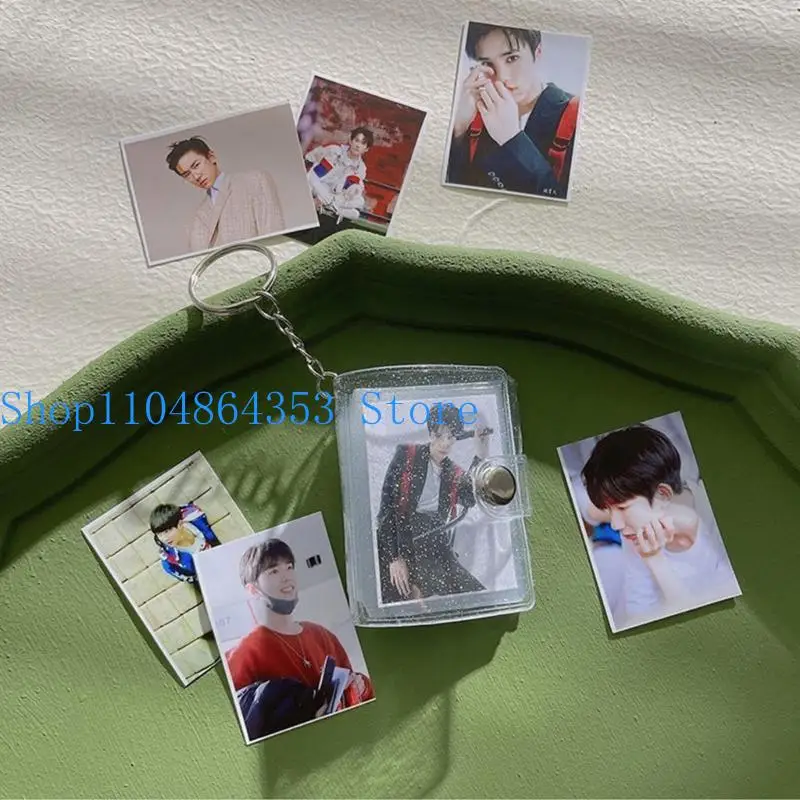 652F Small Transparent Glitter Card Holder Female Portable Mini Card Photo Album