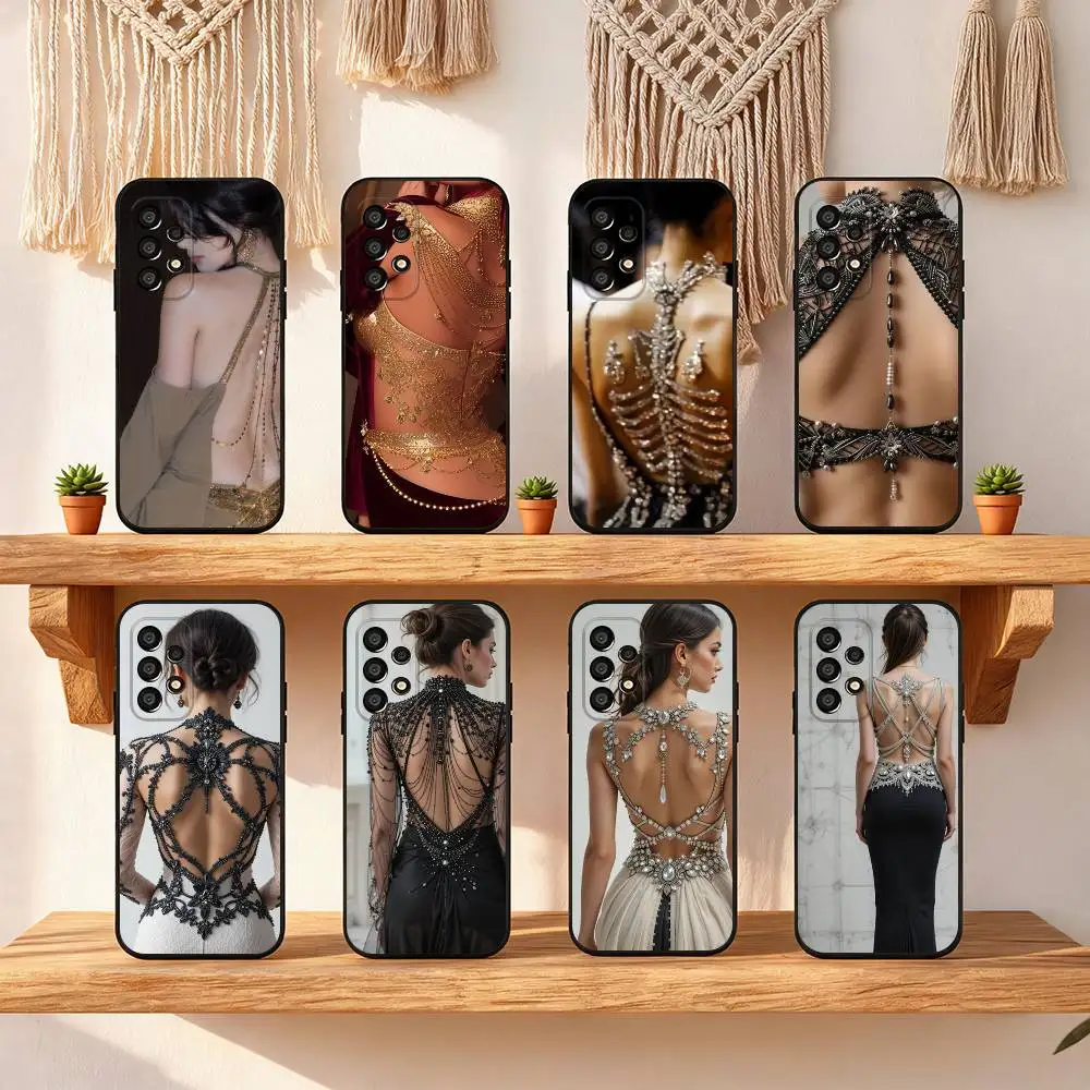 

Deep Open Back Phone Case For Samsung Galaxy S25 FE S24 S23 S22 S21 S20 S10 S10E Ultra Plus FE Note 20 Ultra Black Cover