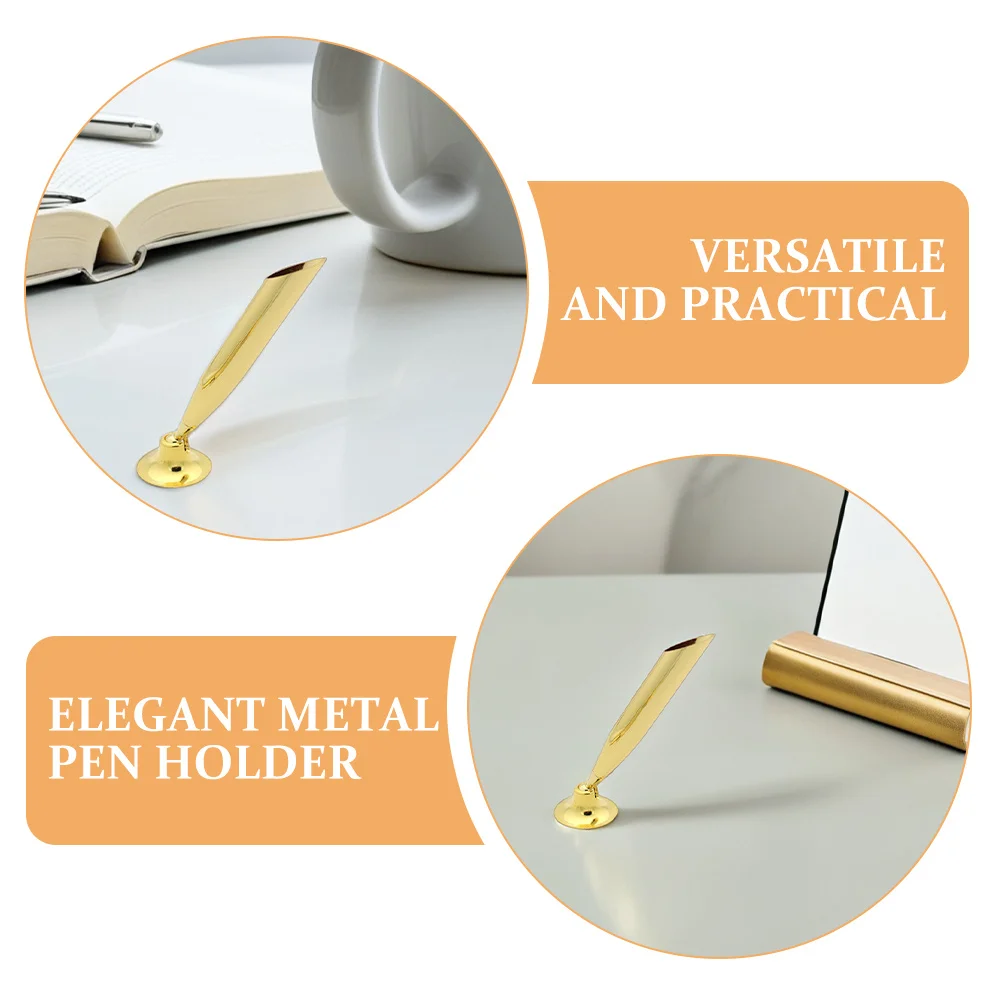 10Pcs Pen Holder Desk Metal Single Pen Stand Stylish Base for Office Home Retail Fountain Ballpoint Pencil Pencil Display Stand