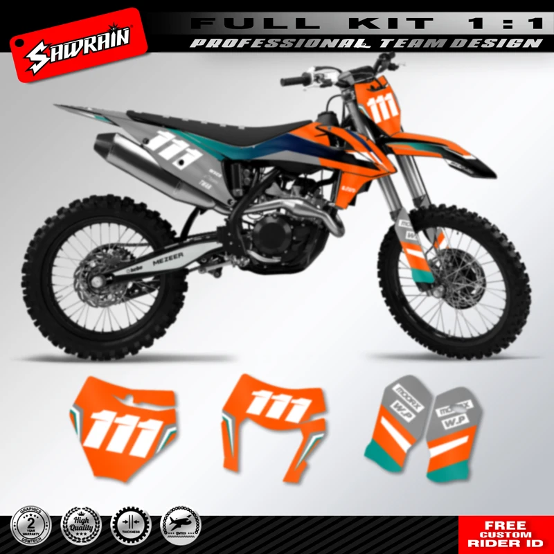 Sawrain دراجة نارية ملصق مخصص فريق الرسومات الشارات عدة ل KTM SX SXF 2019 2020 2021 2022 EXC XCW 2020-2023 #2