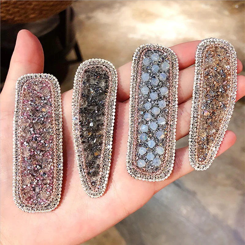 2022 novo 1pc ins praça gota de água que bling cristal hairpins headwear para mulheres meninas strass pinos barrette acessórios para o cabelo