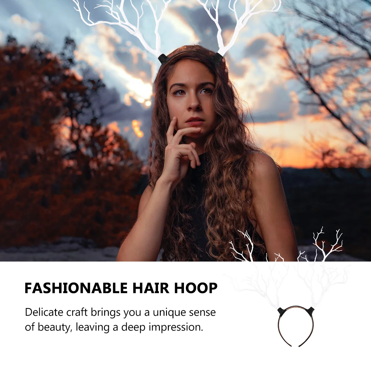 الساحرة تيارا هالوين ازياء Hairwear فتاة الدعامة الراتنج القرن عقال على شكل هوب رجل