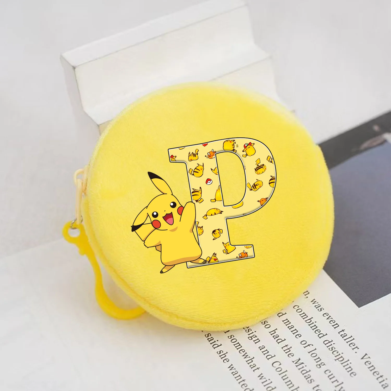 

Pokemon Pikachu Coin Purses A-Z Letter Storage Bag Boys Girl Anime Mini Bag Kawaii Cartoon Round Yellow Zipper Bag Birthday Gift