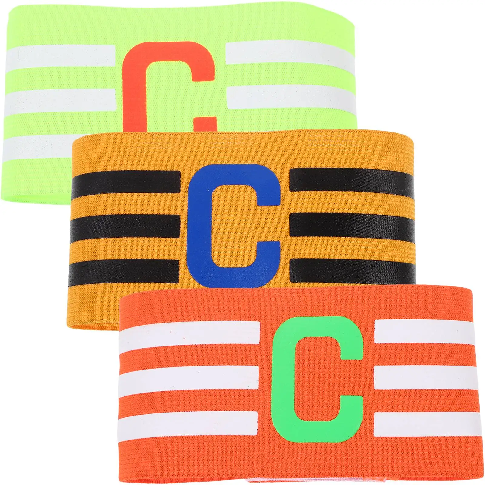 

3 Pcs Football Captain Armbands Soccer Team Bands Kids Child Wristbands Nylon Bright Colors Sports Rugby Basketball Hockey