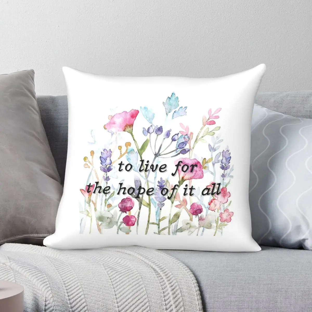August Song Square Pillowcase Polyester Linen Velvet Creative Zip Decorative Throw Pillow Case Bed Cushion Cover 45x45