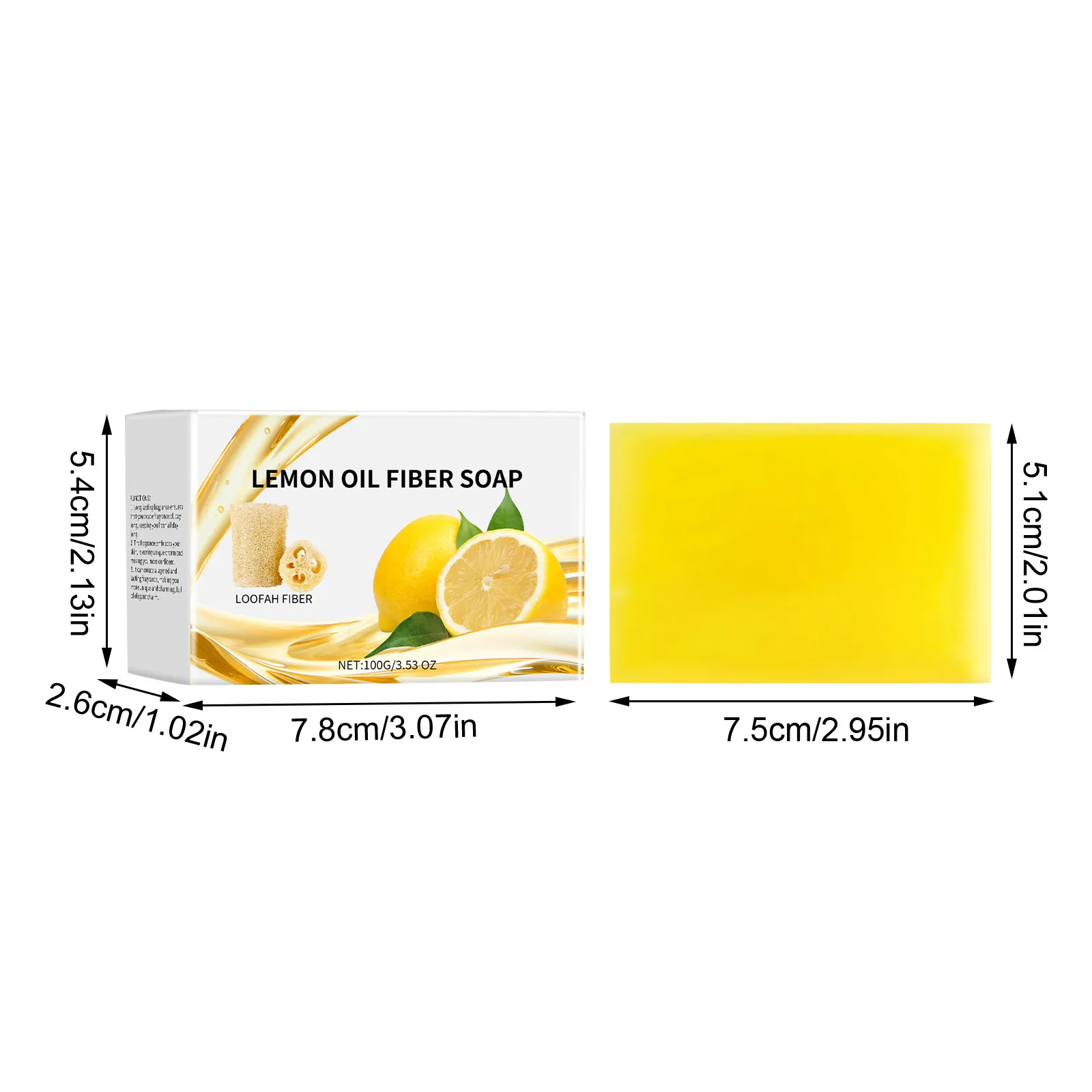 Lemon Soap New Lemon Oil Loofah Soap Natural Handmade Moisturizing Exfoliating Luffa Soap Face & Body Scrub Bar 100g