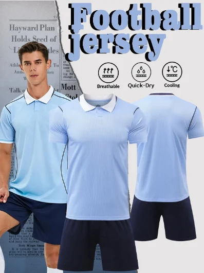 High-quality breathable red football jersey set