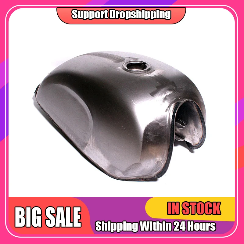 

9L Universal Motorcycle Gas Fuel Tank Oil Box Raw Bare Metal Cafe Racer Scrambler For CFMOTO Mandrill Retro Appearance Design