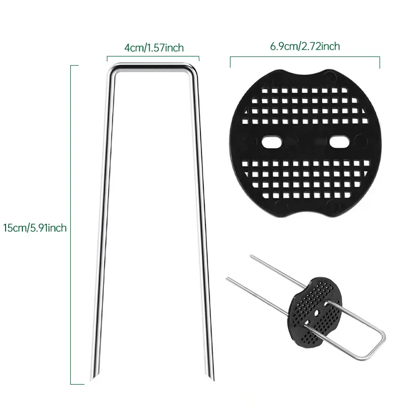 Garden Peg Silver Metal U-Shape Garden Staple Garden Lawn Fixed Nails for Securing Weed Landscape Fabric Netting Gardening Tools