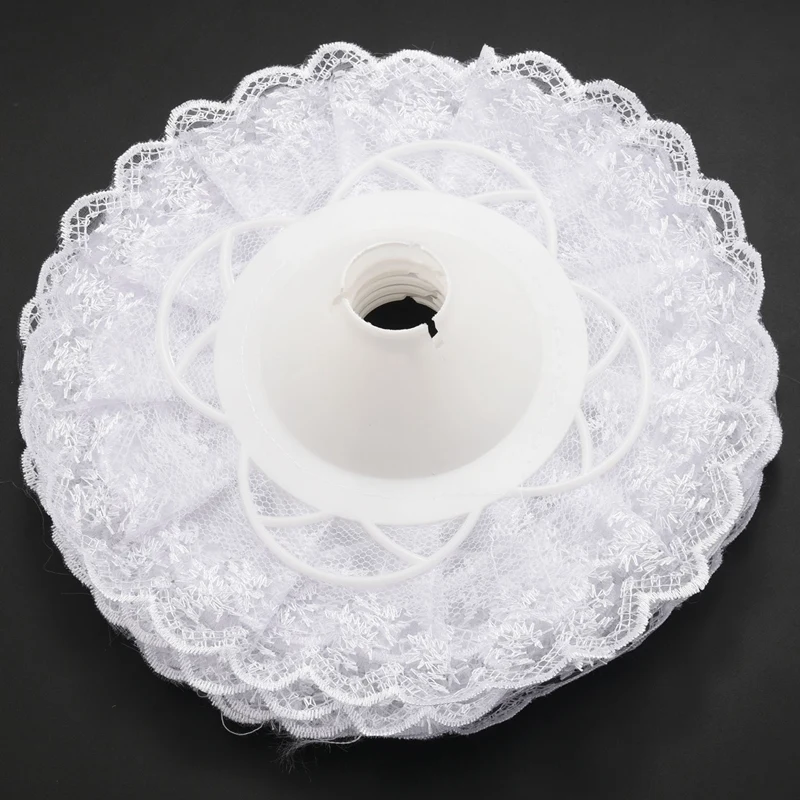 ปลอกคอผ้าลูกไม้6ชิ้น, ปกลูกไม้ที่ใส่ช่อดอกไม้แบบทำมือปก buket pengantin งานแต่งงานลูกไม้สีขาวที่วางช่อดอกไม้