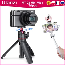 Ulanzi MT-08 DSLR SLR Phone Vlog treppiede KIT Cold Shoe supporto per telefono per microfono LED Light Mini treppiede per iPhone 13 Sony