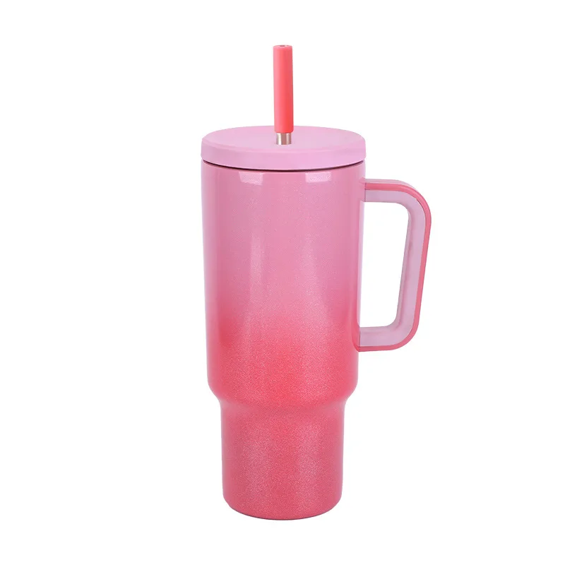 الأكثر مبيعا 40oz كوب سيارة من القش 304 الفولاذ المقاوم للصدأ سعة كبيرة الحفاظ على الباردة كوب الثلج مع مقبض كوب معزول